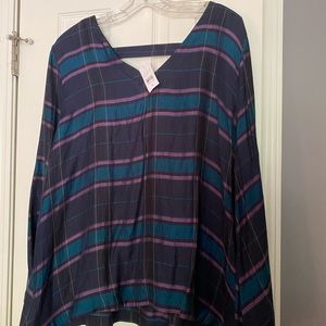 Loft plaid top